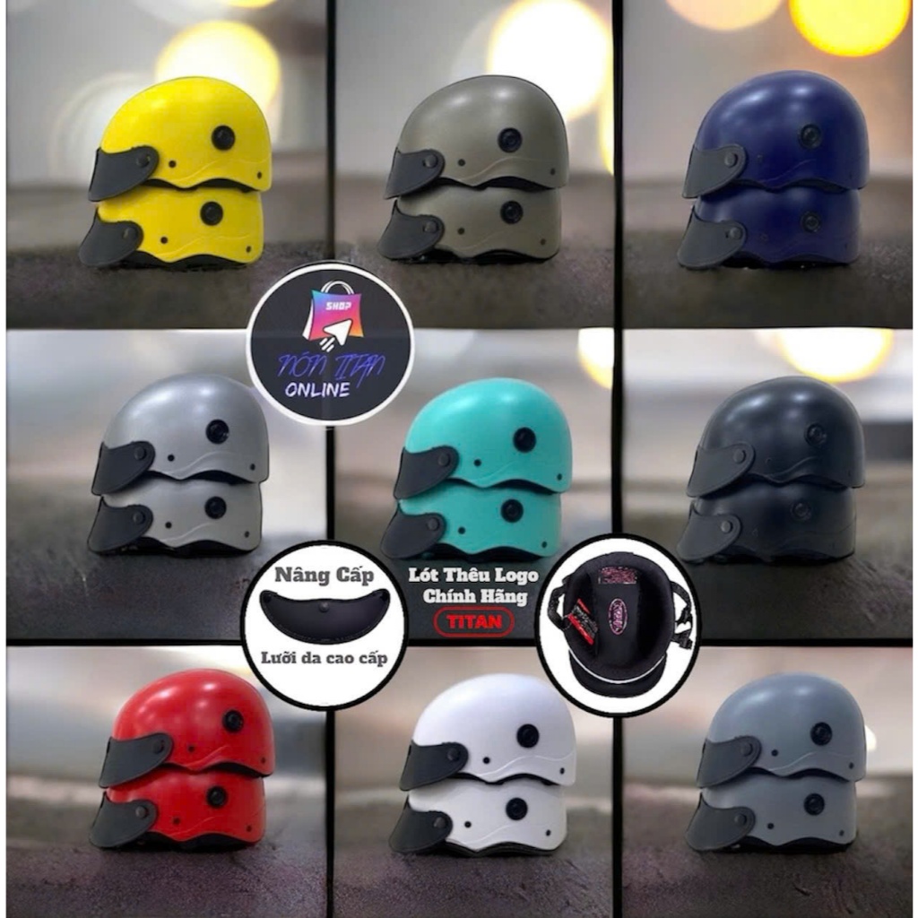 [TẶNG TEM BIKER] Nón Bảo Hiểm Chính Hãng Nút Bấm Tháo Rời- Mũ Bảo Hiểm Nửa Đầu - Màu Sơn Nhám - Có L