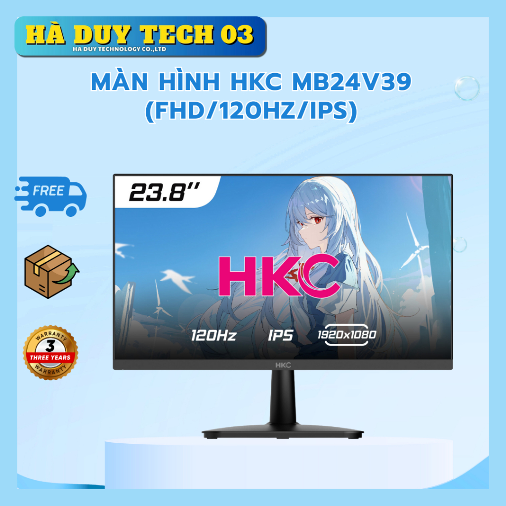 Màn Hình HKC MB24V39 (FHD/120Hz/IPS) - Chính Hãng - BH 24T - Hà Duy Tech