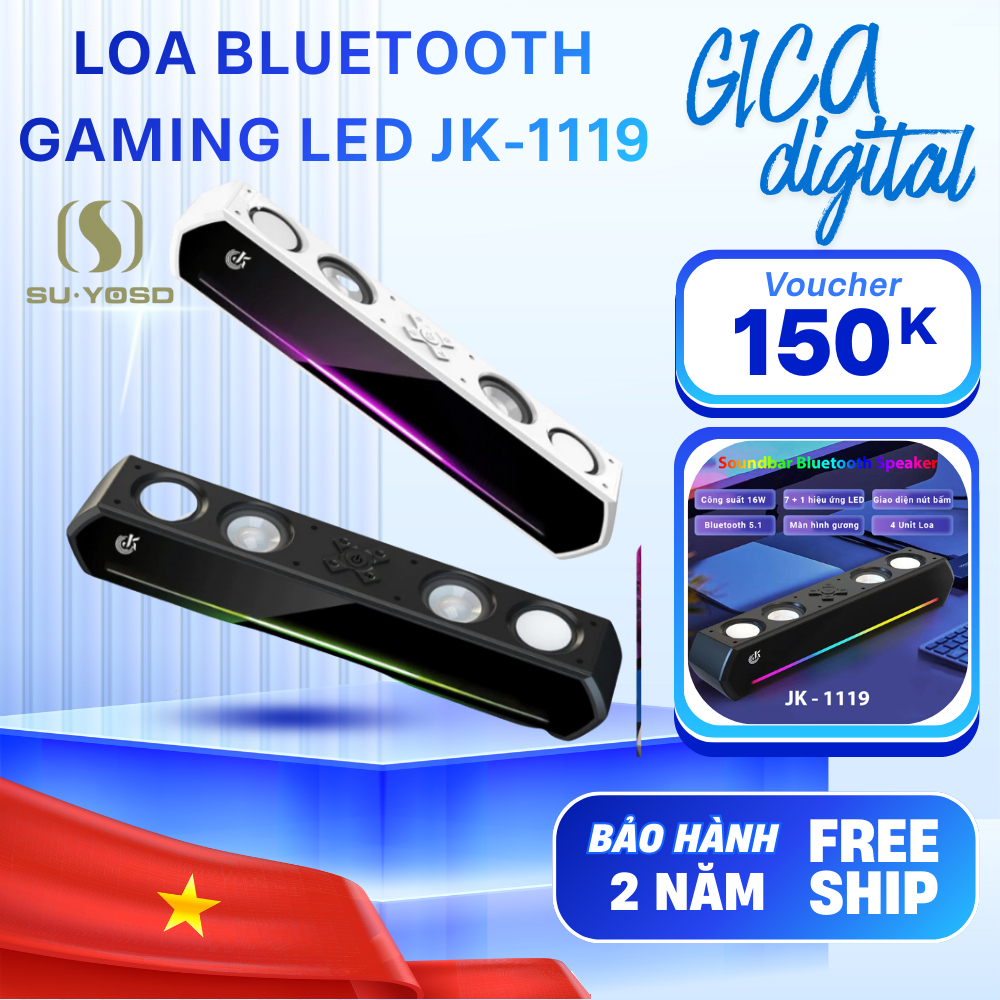 Loa Máy Tính Gaming JK 1119 Led Rgb - Loa Bluetooth Để Bàn Vi Tính, Tivi, Âm Thanh Hay Bass Mạnh