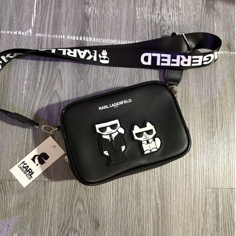 Túi Đeo Chéo KARL Cao Cấp Logo Cao Su Chống Thấm Nước Thời Trang Nam Nữ Size 22cm x 15cm x 6cm