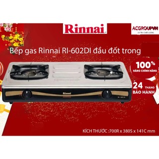 Bếp gas Rinnai RI-602DI đầu đốt trong siêu bền