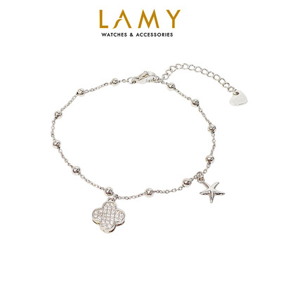 [GIÁ TRÊN LIVE] Vòng tay nữ LAMY Lucky Four Leaf Star Silver Bracelet 2241