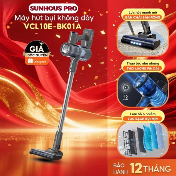 Máy Hút Bụi Không Dây Gaabor VCL10E-BK01A Lực Hút Đến 20000PA