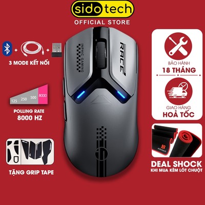 Chuột không dây gaming SIDOTECH INPHIC IN10PRO siêu nhẹ 8000hz chip PAW3950 bluetooth pin sạc