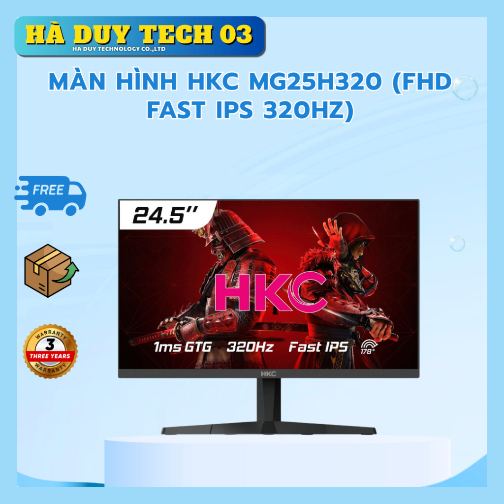 Màn Hình HKC MG25H320 (FHD Fast IPS 320Hz) - Chính Hãng - BH 24T - Hà Duy Tech