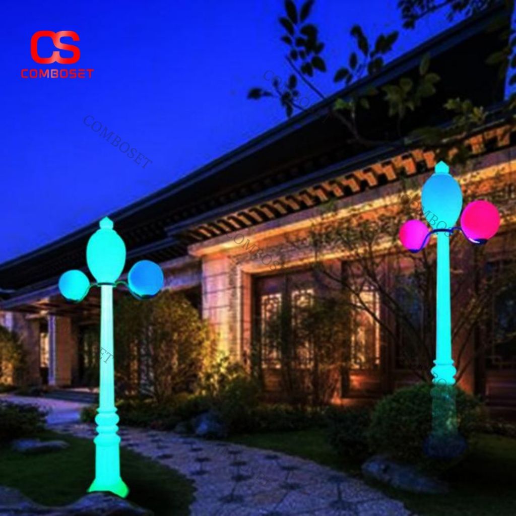 Đèn Trụ Sân Vườn Nhựa PE Phát Sáng Đa Màu Trang Trí Cảnh Quan
