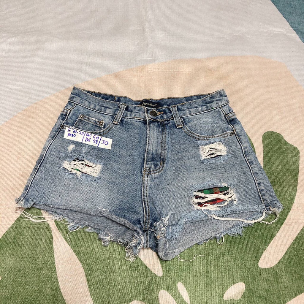 quần short jean nữ wax rách 2hand