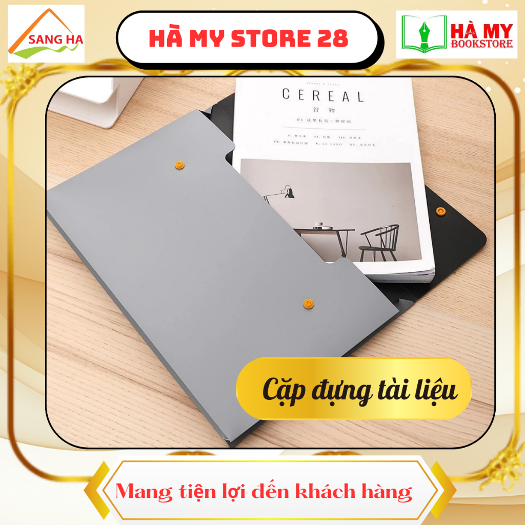 Cặp đựng tài liệu Deli E5576 có 2 nút bấm lưu trữ 100 tờ A4