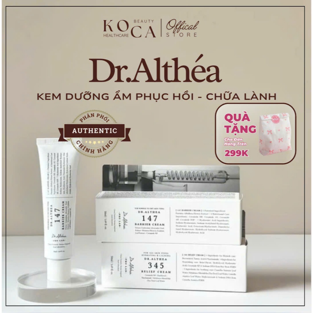 Kem Dưỡng Phục Hồi Dr. Althea 345 Relief Cream & Dr. Althea 147 Natural Barrier Cream