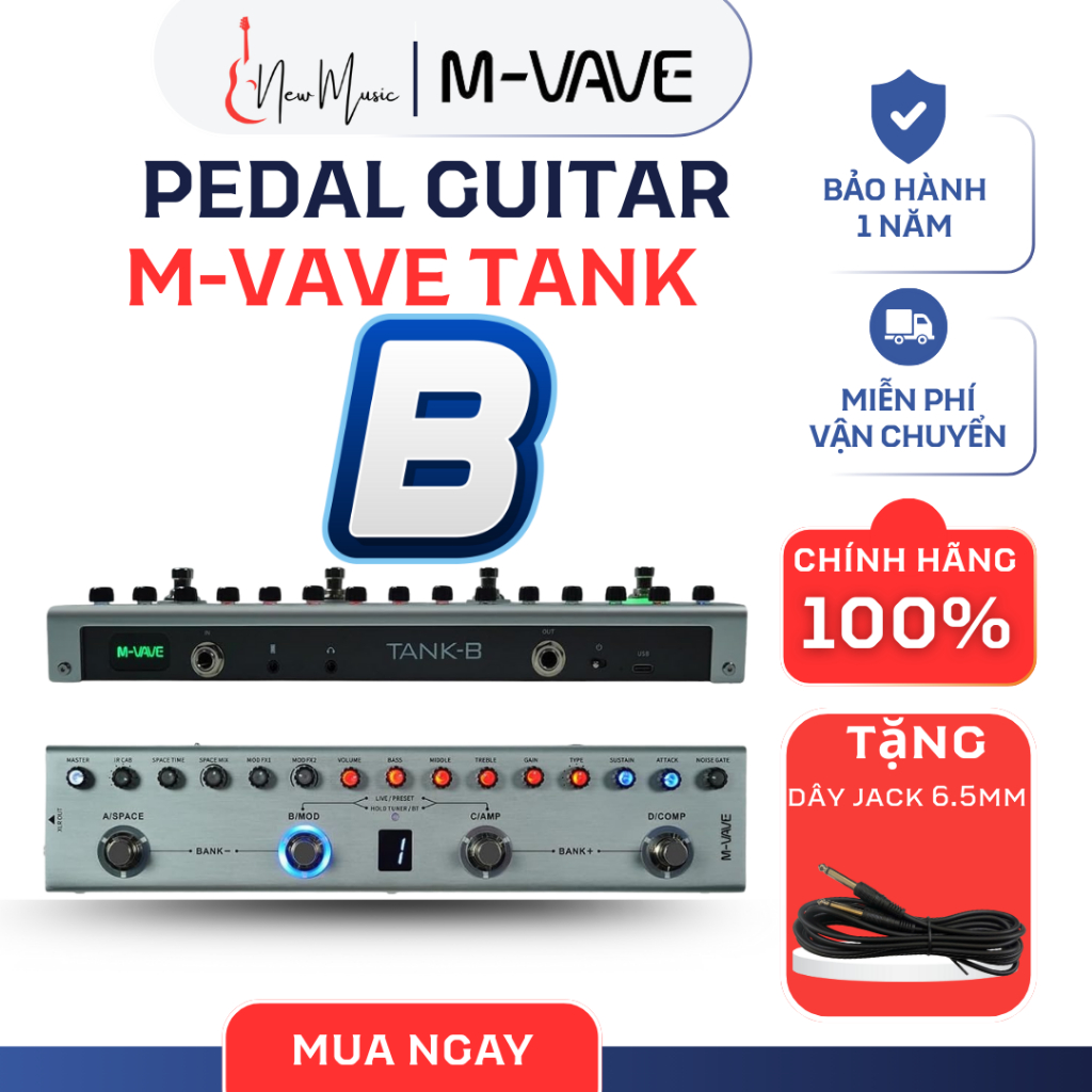 Pedal Guitar M-Vave Tank B Chính Hãng Tặng Kèm Tiếng Đi Show | New Music