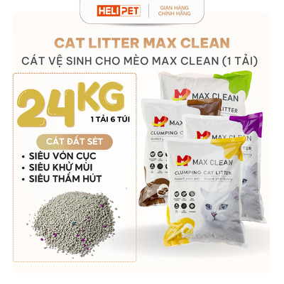 [1 TẢI 6 BỊCH 24KG] Cát Mèo, Cát Vệ Sinh Cho Mèo Max Clean