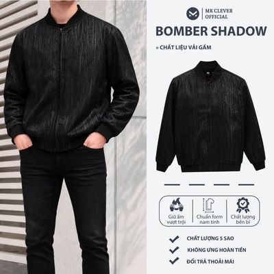 Áo Khoác Nam Bomber Shadow MK CLEVER vải gấm hoạ tiết thêu tỉ mỉ, trần bông dày dặn, lên dáng trẻ trung