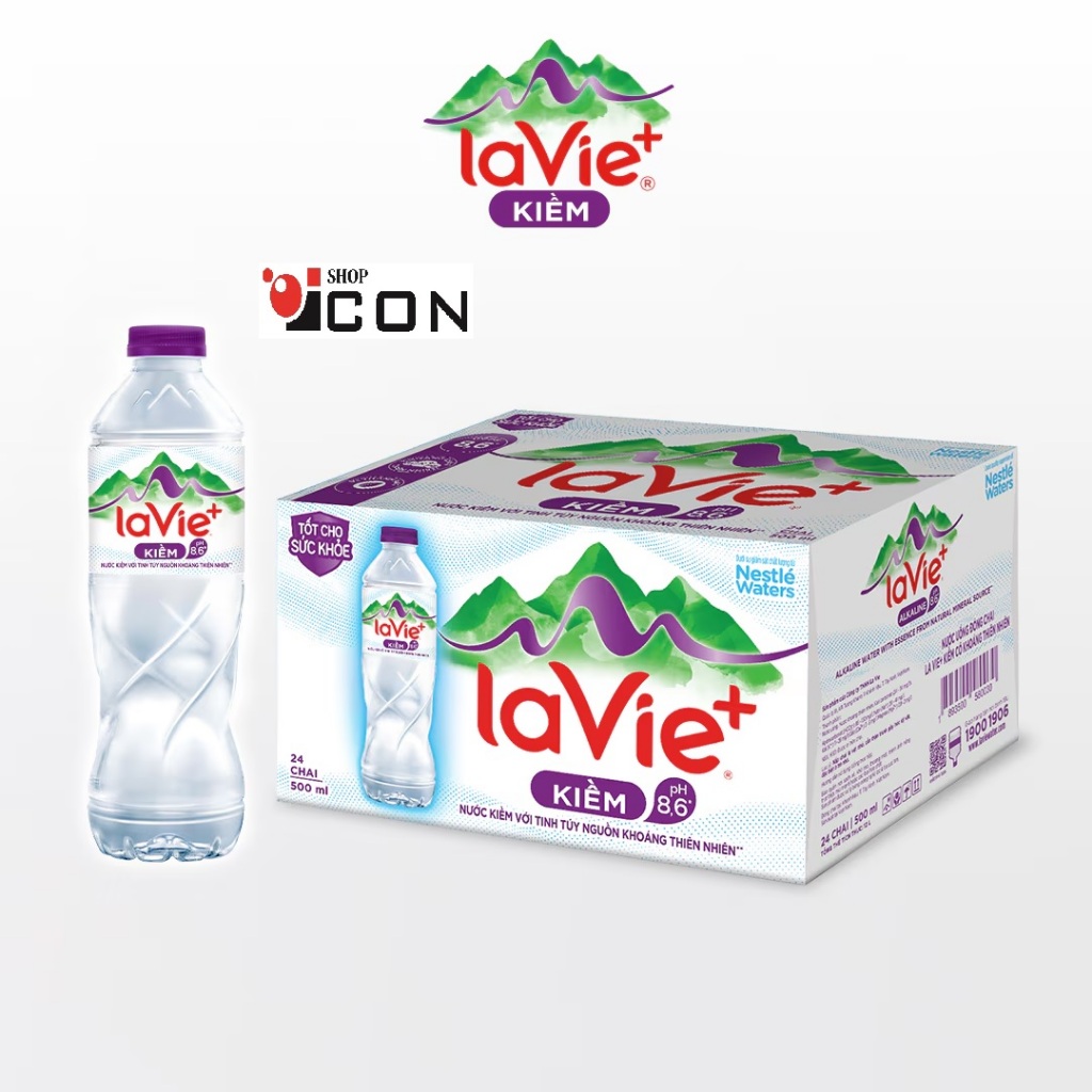 [ hỏa tốc]Nước Kiềm có khoáng thiên Lavie 500ml (Thùng 24chai)