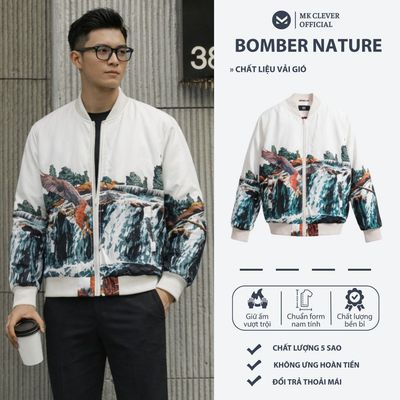 Áo khoác nam Bomber Nature MK CLEVER chất liệu vải gió trần bông giữ nhiệt, giữ ấm tốt, form dáng trẻ trung