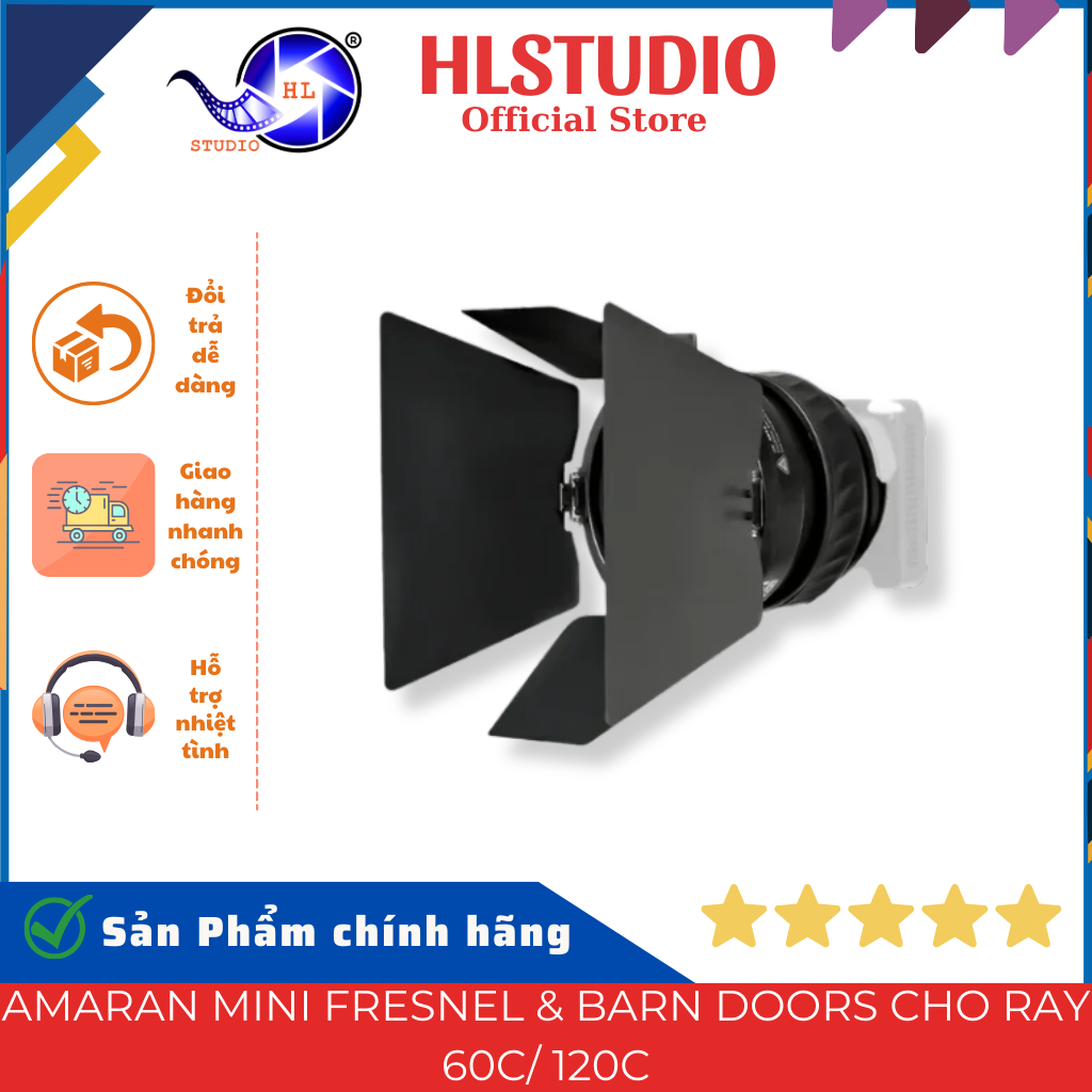 Amaran Mini Fresnel & Barn Doors Aputure Ray 60C/120C 4.7In Bowens 15°-30° HL Studio
