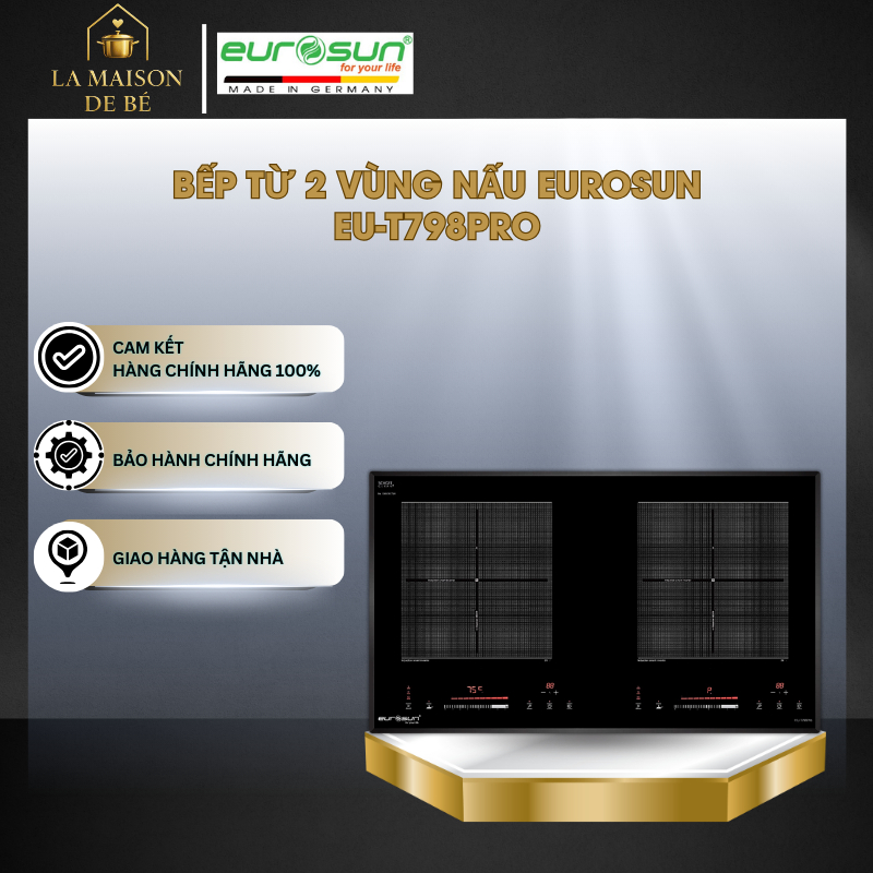 Bếp Từ Eurosun EU-T798Pro – 2 Vùng Nấu Linh Hoạt – Công Nghệ Smart Inverter Tiết Kiệm Điện – LMS