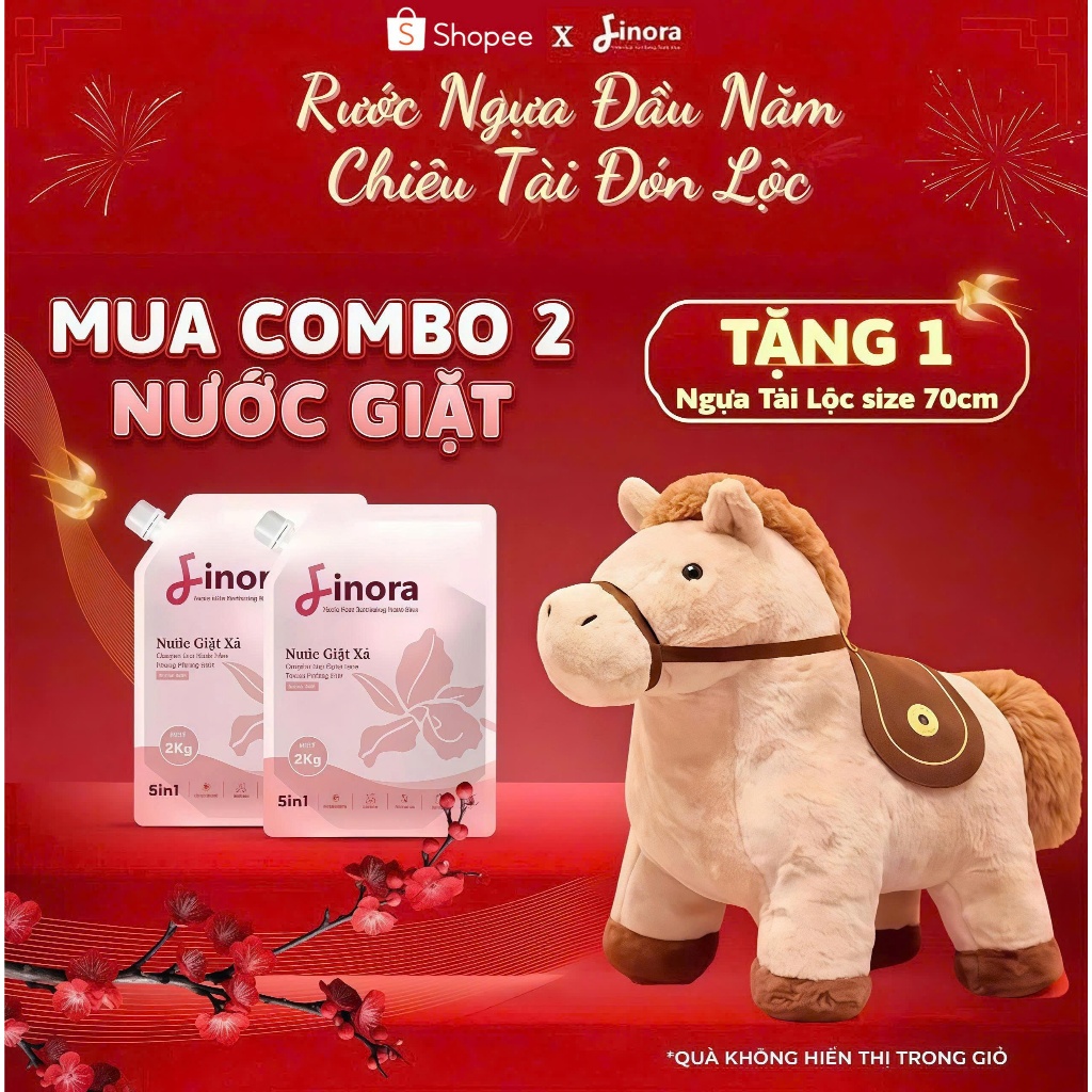 [Tặng 1 Ngựa Khổng Lồ]  Combo 2 nước giặt Finora mỗi túi 2 Lít - hương thơm lâu
