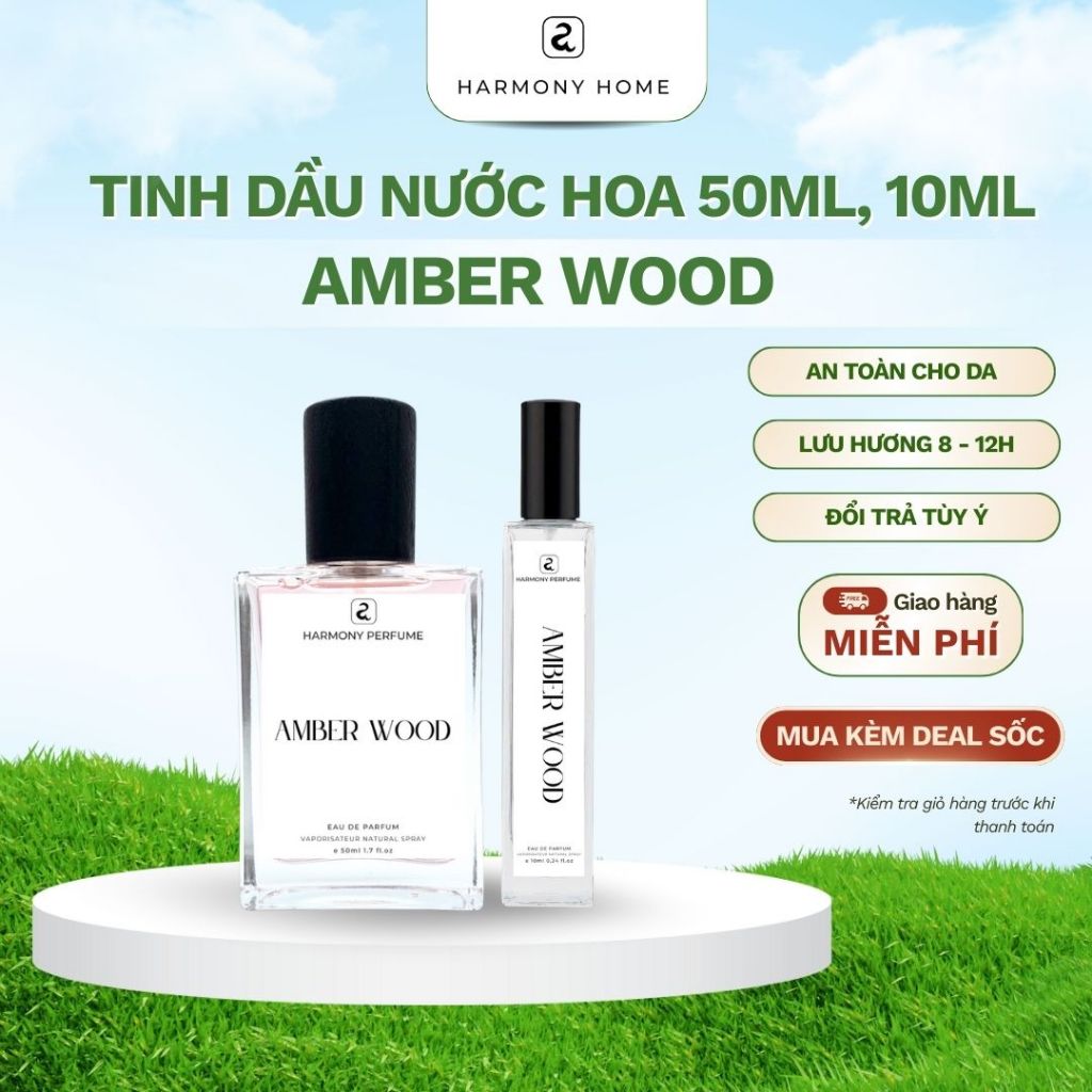 Nước Hoa Nữ Thơm Lâu Amber Wood [A] Harmony Home - Hương Gỗ Ấm Áp, Thanh Lịch, Cuốn Hút