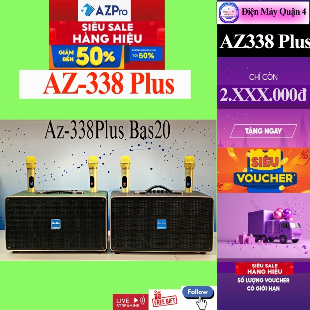 AZ-338 Plus -- Loa Karaoke Azpro 338 plus / AZ338 Plus / AZ-338 Plus , chính hãng mới 100%