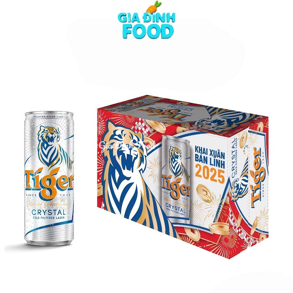 Bia Tiger bạc - Tiger Crystal Lon 330ml