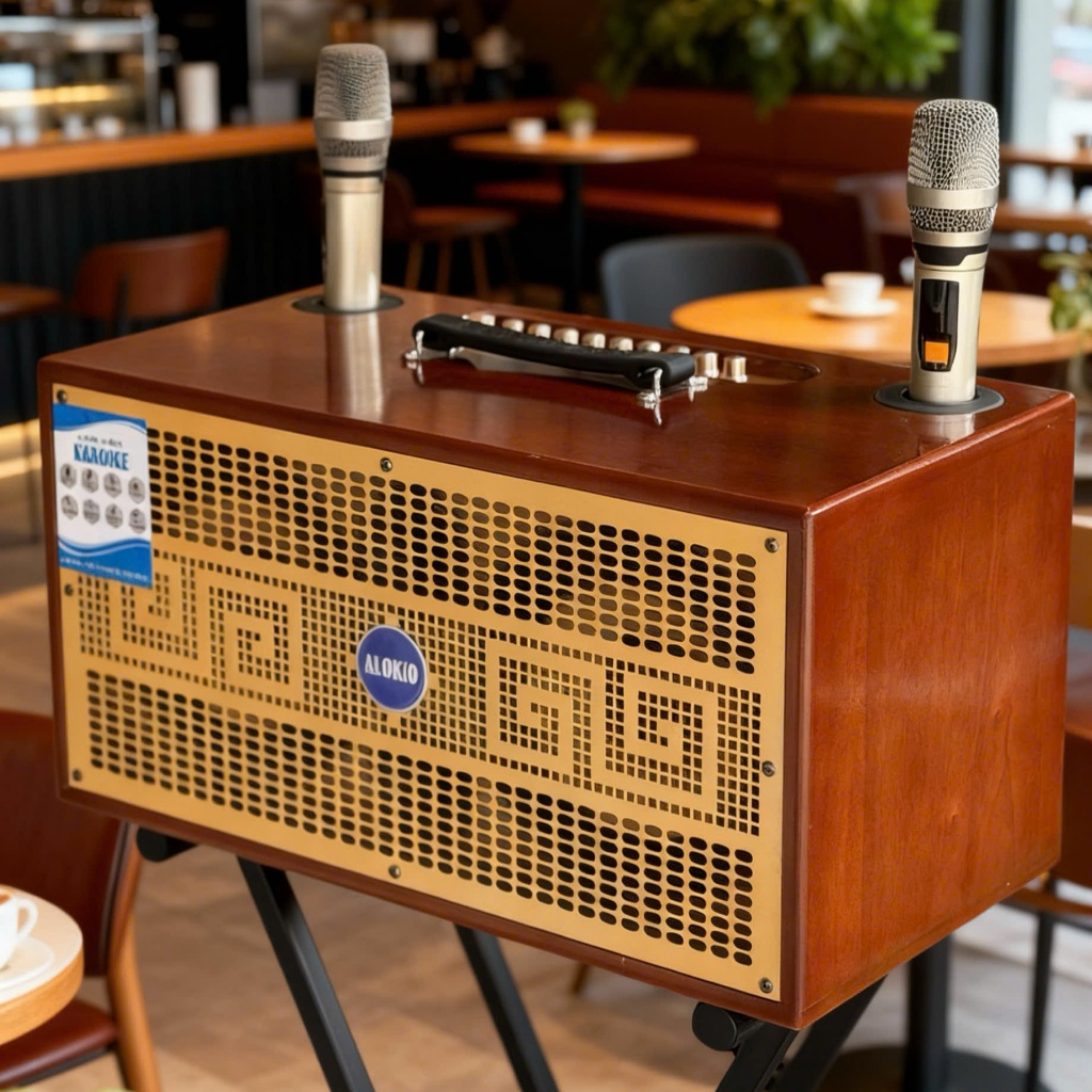 [Chính Hãng] Loa Xách Tay Cao Cấp Alokio V21 Màu Vàng Vân Gỗ