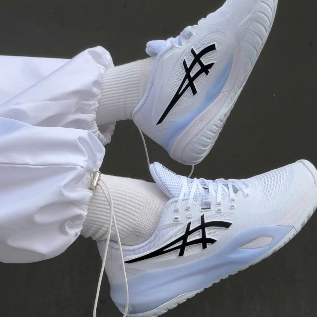 Giày thể thao Chạy Running, Tennis, Pickleball 𝘼𝙨𝙞𝙘𝙨 - Gel - Resolution X 9 10 Trắng Đen