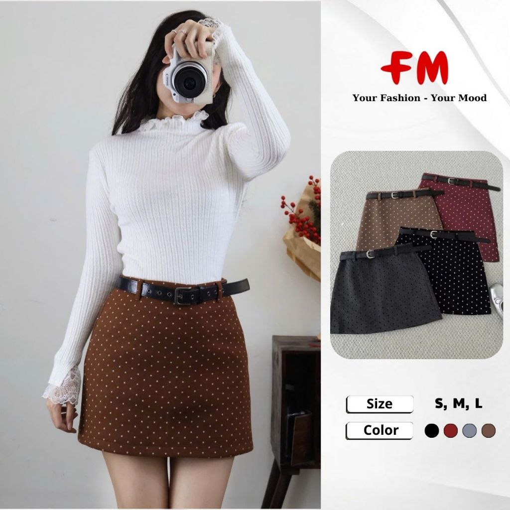 Chân Váy Chữ A Chấm Bi FMSTYLE SHOP - Chất Dạ Dễ Phối Đồ Hottrend 25121255