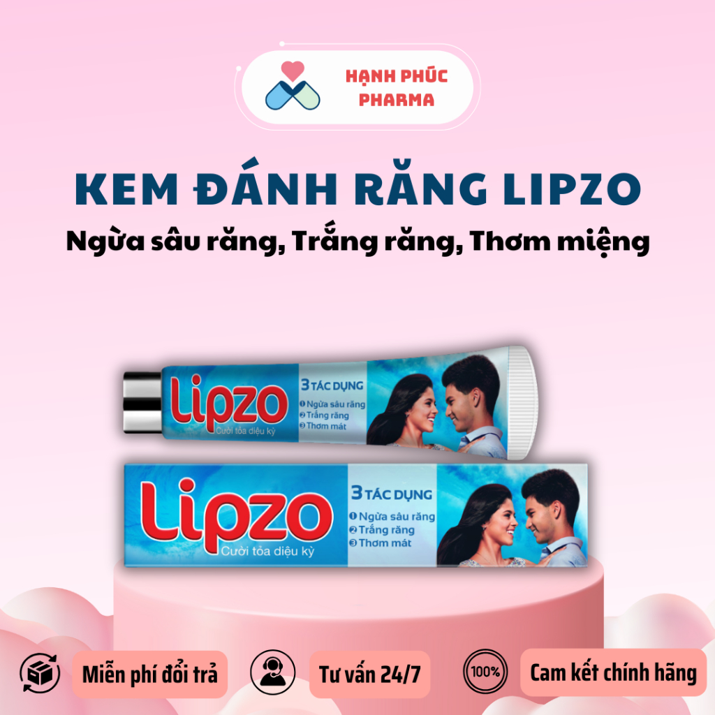 KEM ĐÁNH RĂNG LIPZO - Ngừa sâu răng, Trắng răng, Thơm miệng (Tuýp 185g)