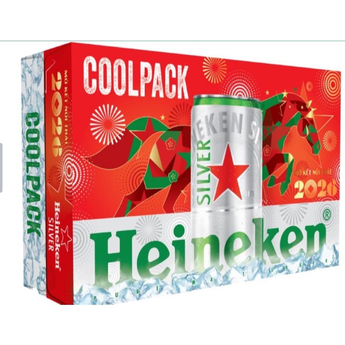 (HỎA TỐC) Thùng bia Heineken bạc lon lùn 250ml x 24 lon