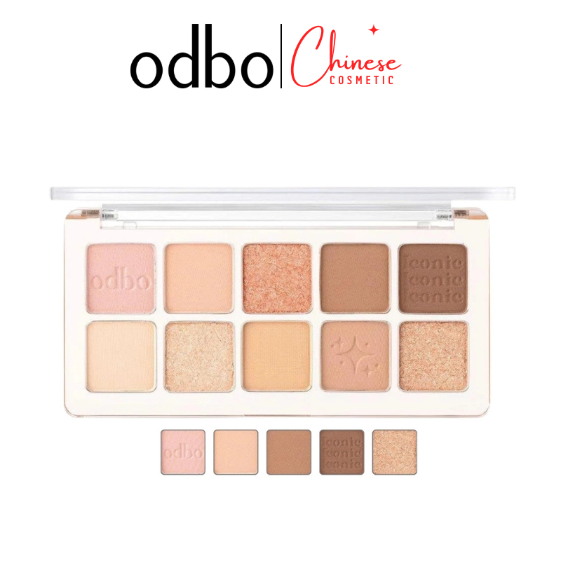 Bảng Mắt Odbo Iconic Eyeshadow Palette Cute OD2029 Phấn Mắt 10 Ô Chất Phấn Mềm Mịn