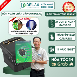 Bồn Ngâm Chân Massage DELAX Gấp Gọn, Mát Xa Bấm Huyệt 24 Bi Lăn,Giảm Đau Nhức Tăng Tuần Hoàn Máu,Thư Giãn,Trị Liệu BNC02