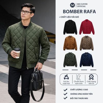 Áo Khoác Gió Nam Bomber Rafa MK CLEVER trần bông 3 lớp dày dặn giữ nhiệt, giữ ấm tốt, form trẻ trung