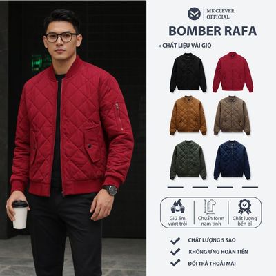 Áo khoác nam bomber gió Rafa MK CLEVER trần bông quả trám 3 lớp dày dặn ấm áp, form trẻ trung, dễ phối