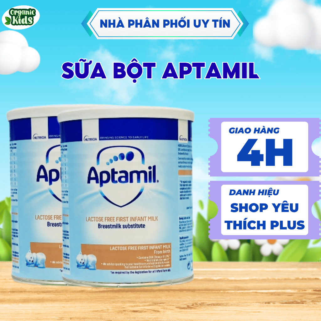 [DATE 2027] Sữa Bột APTAMIL LACTOSE FREE Anh Không Đường Lactose, Hỗ Trợ Tiêu Hóa Tăng Cường Enzyme 