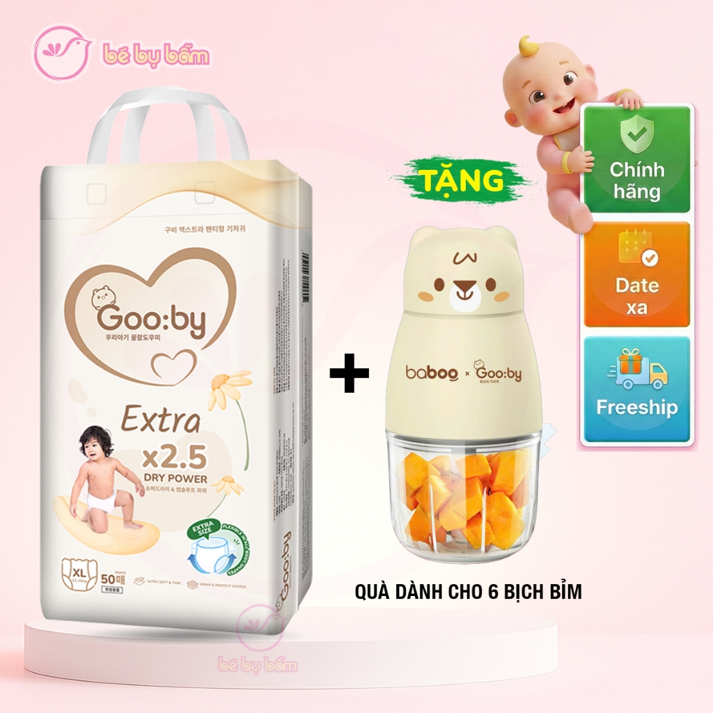[COMBO 6 BỊCH NHẬN QUÀ] Tã/Bỉm Gooby Extra, Gooby Premium Chính hãng, bỉm ngày, bỉm đêm