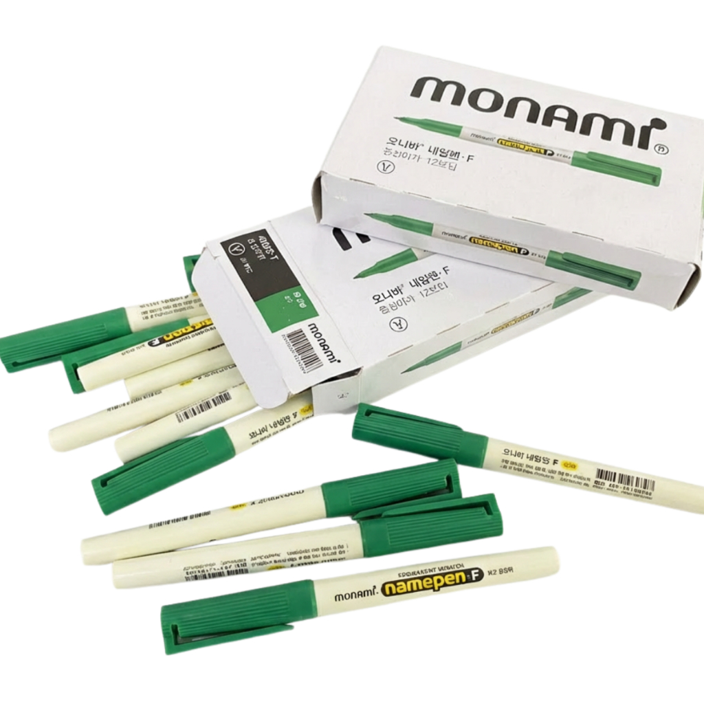 BÚT LÔNG DẦU MONAMI NAME PEN.F XANH LÁ