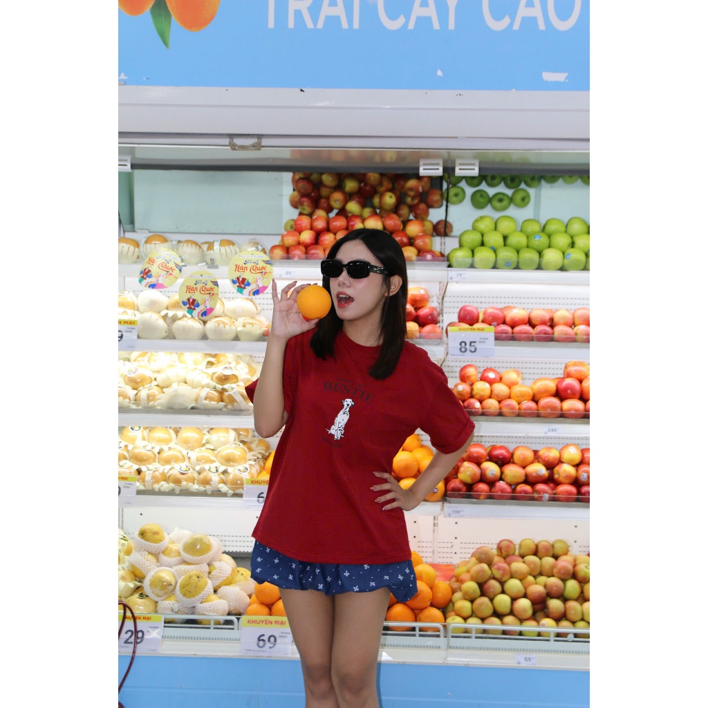 A29411 - Áo thun xăn tay in cún Bestie