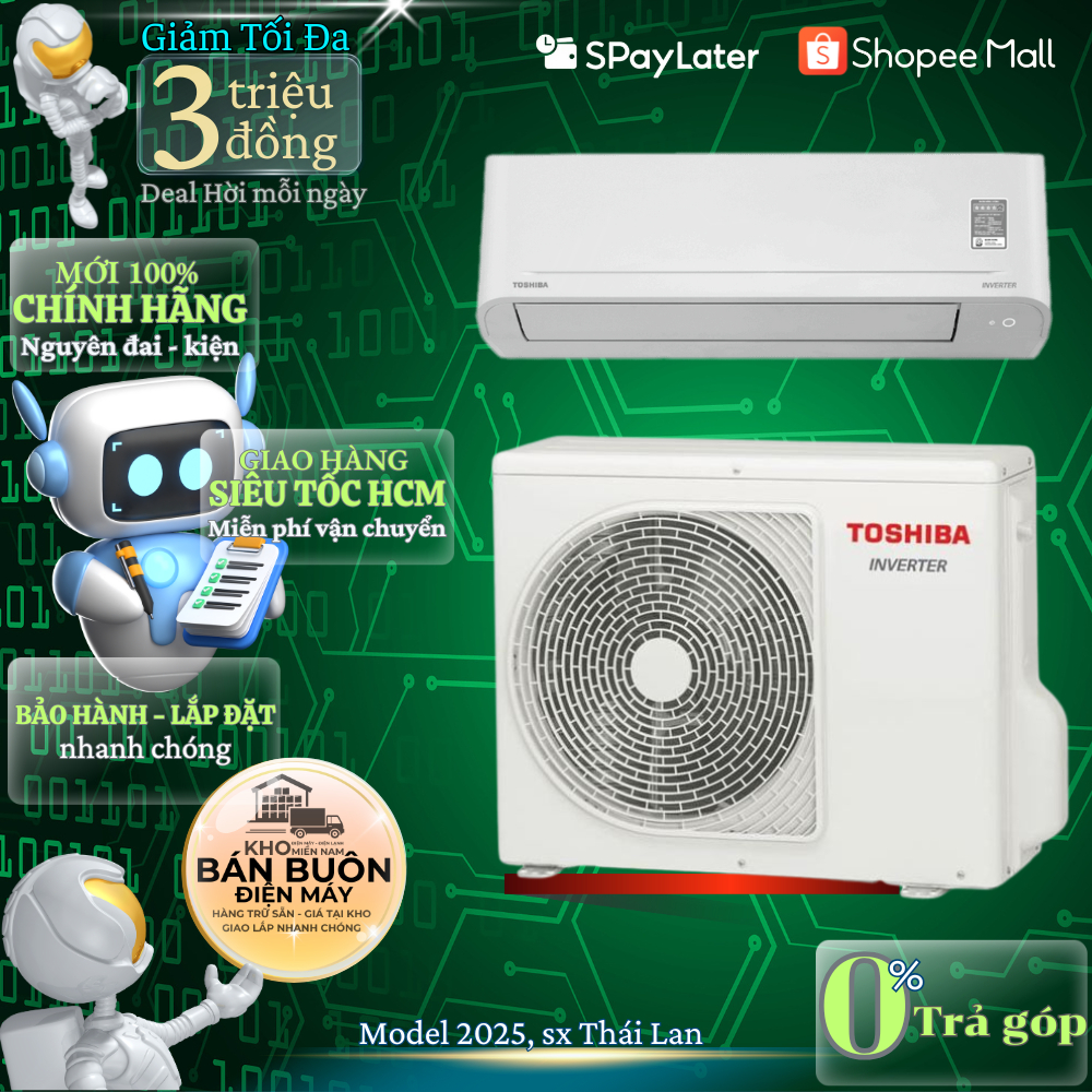 Điều hòa Toshiba từ 1 HP đến 2.5 HP Inverter H10S5 | H13S5 | H18S5 | H24S5 chính hãng