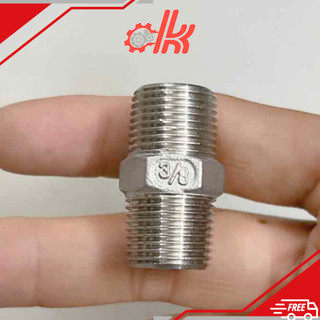 Kép inox 304 - Nối 2 đầu ren ngoài inox 304