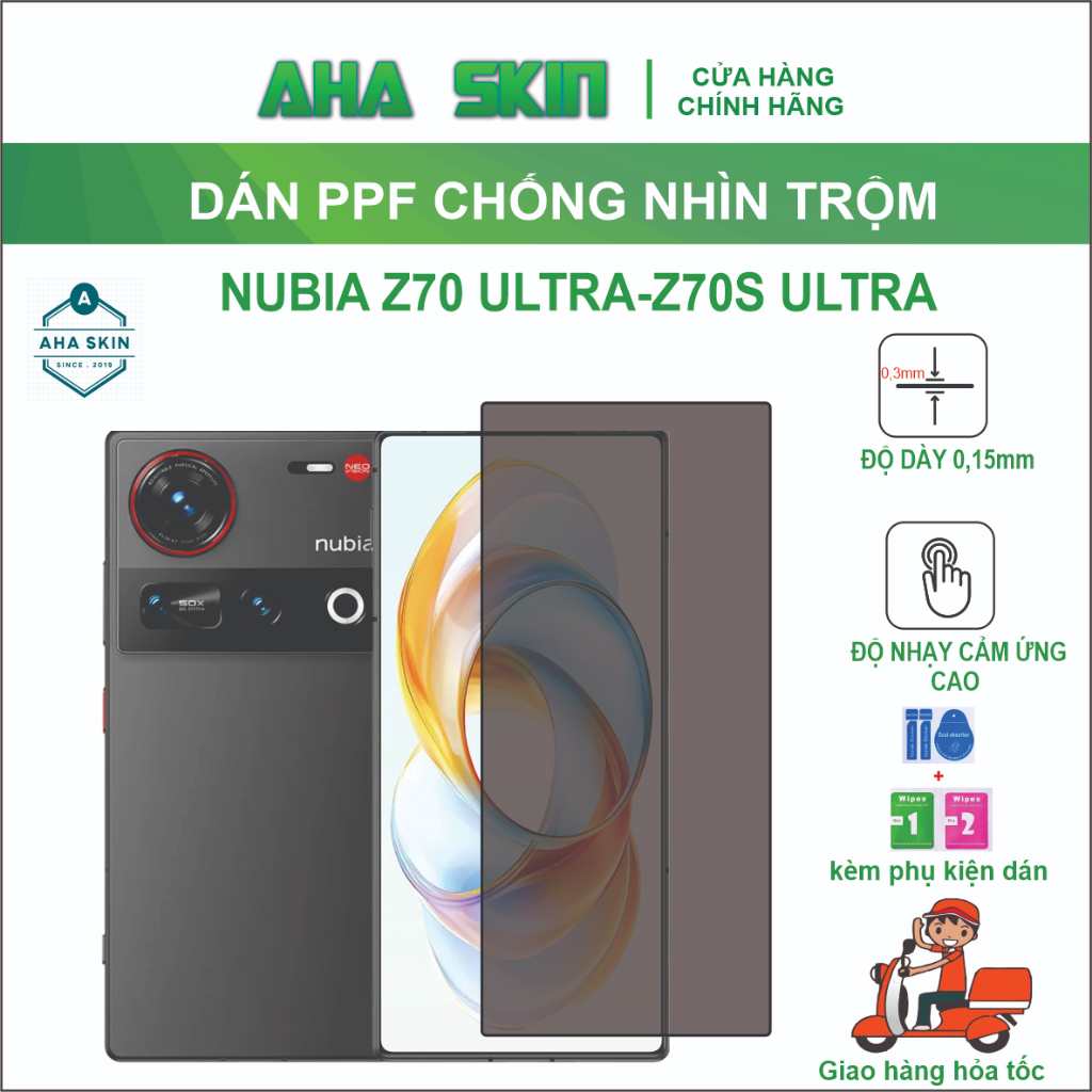 Miếng dán PPF chống nhìn trộm Nubia Z70 Ultra/Z70s Ultra ,chống bám vân tay