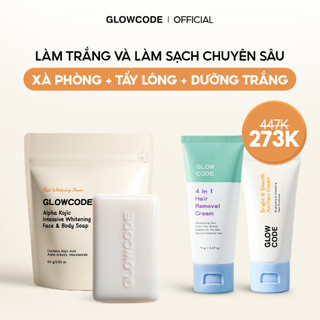 Combo kem tẩy lông và kem body trắng da và xà phòng Glowcode dưỡng trắng da bath and body works