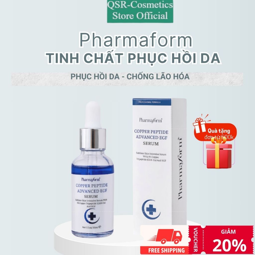 Tinh Chất Phục hồi da, chống lão hóa  Pharmaform Copper Peptide Advance Serum with 1% GHK-Cu & 100pp