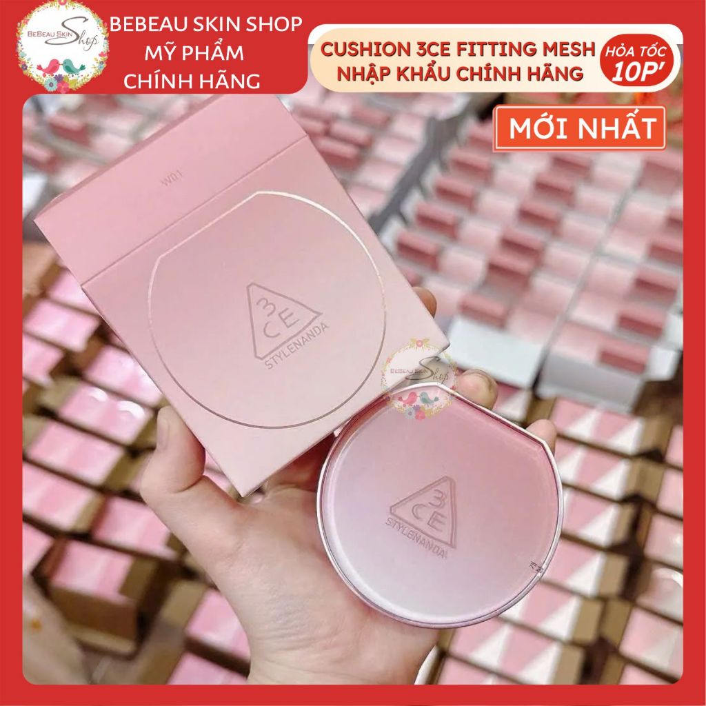 Phấn Nước 3CE Fitting Mesh Cover Cushion - 3CE Glow Cushion Nhập Khẩu Chính Hãng - Bebeau