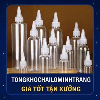 Chai Nhựa Pet Thân Trong Nút Nhọn 15ML - 250ML Đựng Gel Rửa Tay, Dung Dịch Du Lịch