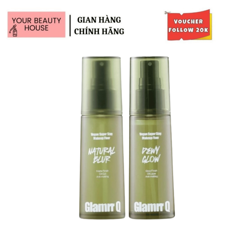 [Glamrr Q] Xịt Khóa Nền Cố Định Trang Điểm Thuần Chay Cho Da Nhạy Cảm Glamrr Q Vegan Super Makeup Fi