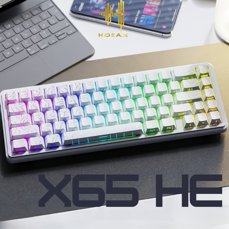 Bàn Phím HOSAN ATTACK SHARK X65 HE Có Dây 67 Phím Cơ RGB 16.8 Triệu Màu