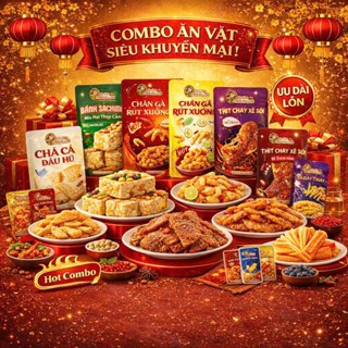 Combo 10 gói đồ ăn vặt ngon Chân gà Truyen thong Vị Tê Cay Thịt chay xé sợi vị BBQ-Ăn cùng Ngộ Không