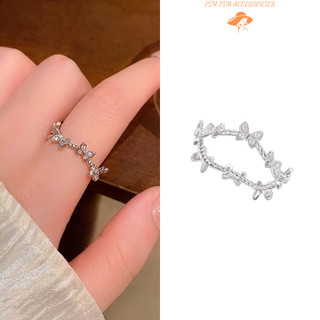 Nhẫn Nữ Họa Tiết Hồ Điệp Xoắn – Nhẫn Mạ Bạc Phong Cách Hàn Quốc, Thanh Lịch, Đeo Hàng Ngày