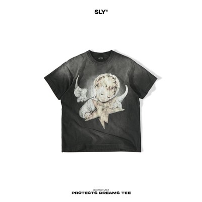Áo thun washed SLY Protects Dream Black Grey