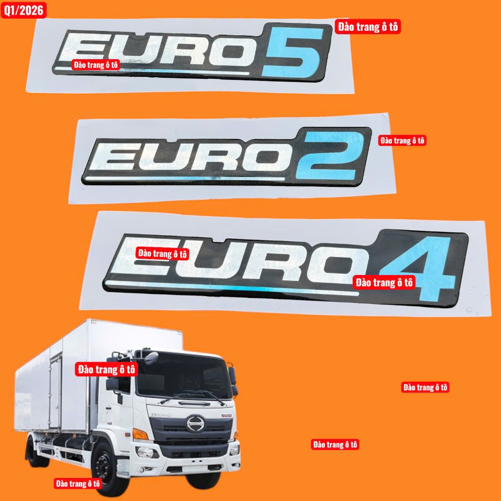 Cái Tem dán xe EURO 2 EURO 4 EURO 5 decal dán trang trí xe ô tô teem dán xe ô tô xe tải xe ben loại 